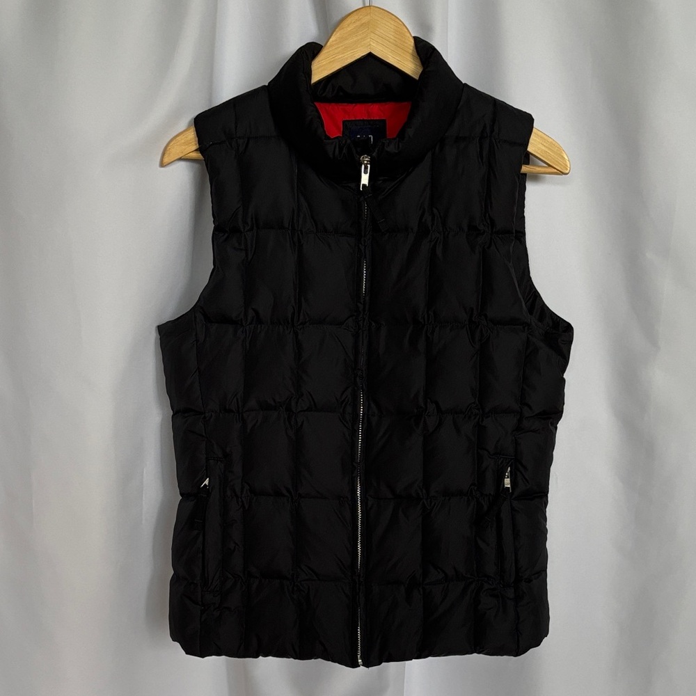 GAP Women’s Black Down-Filled Puffer Vest Zip-Front Size M EUC Y2K